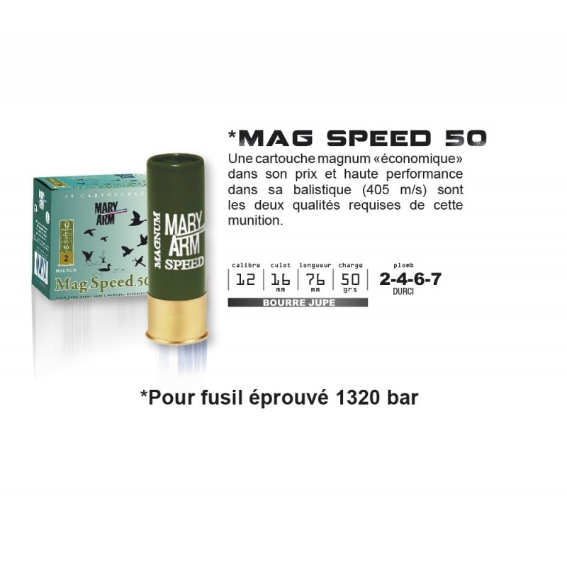 Cartouches MARY ARM MAG SPEED 50 12/76/50 N°7 bourre à jupe