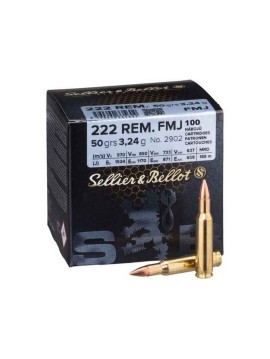 Munitions SELLIER/BELLOT 222 REM 55 GR FMJ VRAC X100