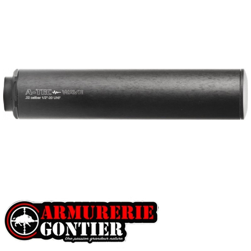 Silencieux A-TEC WAVE pour calibre .22 LR Filetage 1/.2"-20 UNF www.armureriegontier.fr