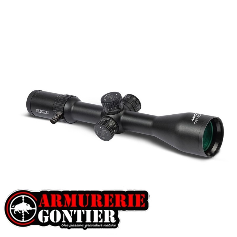 Lunette de chasse KONUS GLORY 2-16X50 Ret German-4 Lumineux Rouge-Bleu www.armureriegontier.fr