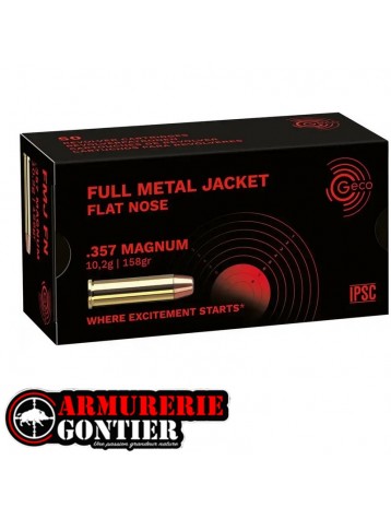 Munitions Geco 357 Magnum FMJ 10.2g / 158gr boite de 50 www.armureriegontier.fr