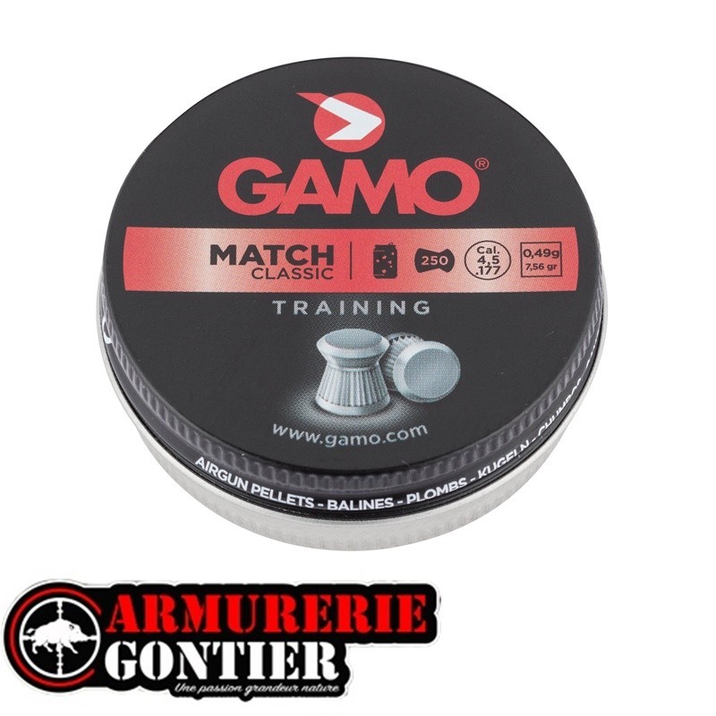 Plombs GAMO MATCH CLASSIC 5.5MM 1.0G X250 www.armureriegontier.fr