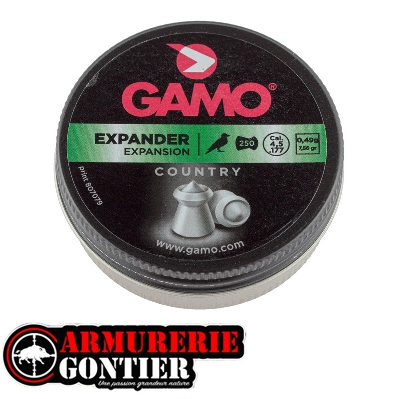 Plombs GAMO EXPANDER 4,5 mm 0.49g www.armureriegontier.fr