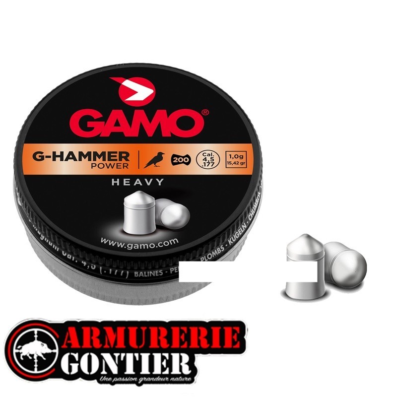 Plombs GAMO G-Hammer cal. 4,5 mm 1.0g www.armureriegontier.fr