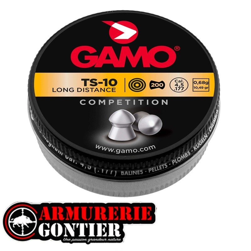 Plombs GAMO TS 10 tête pointue cal. 4,5 mm 0.68g www.armureriegontier.fr