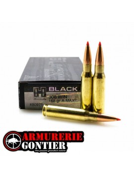 Munitions  HORNADY 308 WIN 168GR A-MAX BLACK