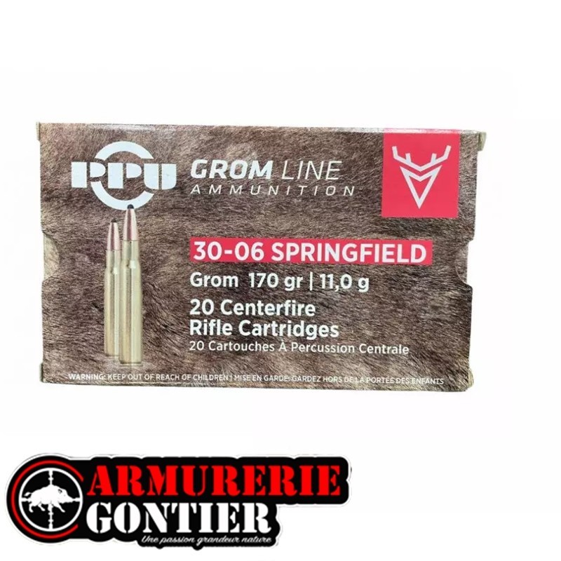 Munitions PPU PARTIZAN 30-06 170grains 11.0g GROM www.armureiregontier.fr