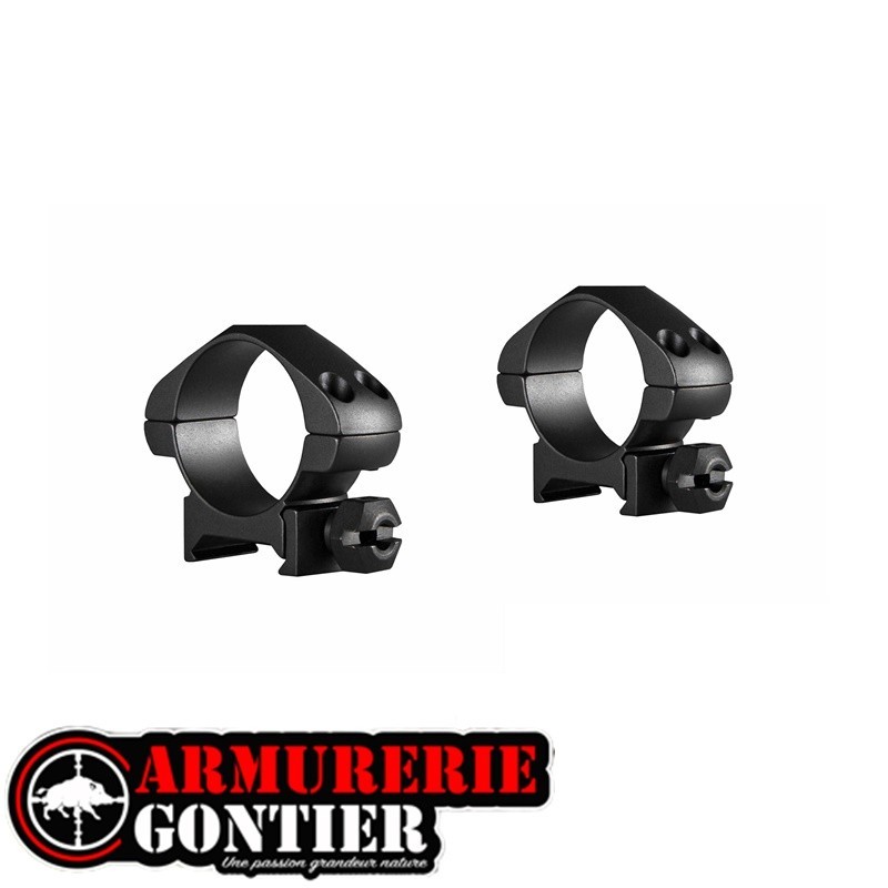 jeu de colliers HAWKE  rail weaver Precision Steel 30mm bas