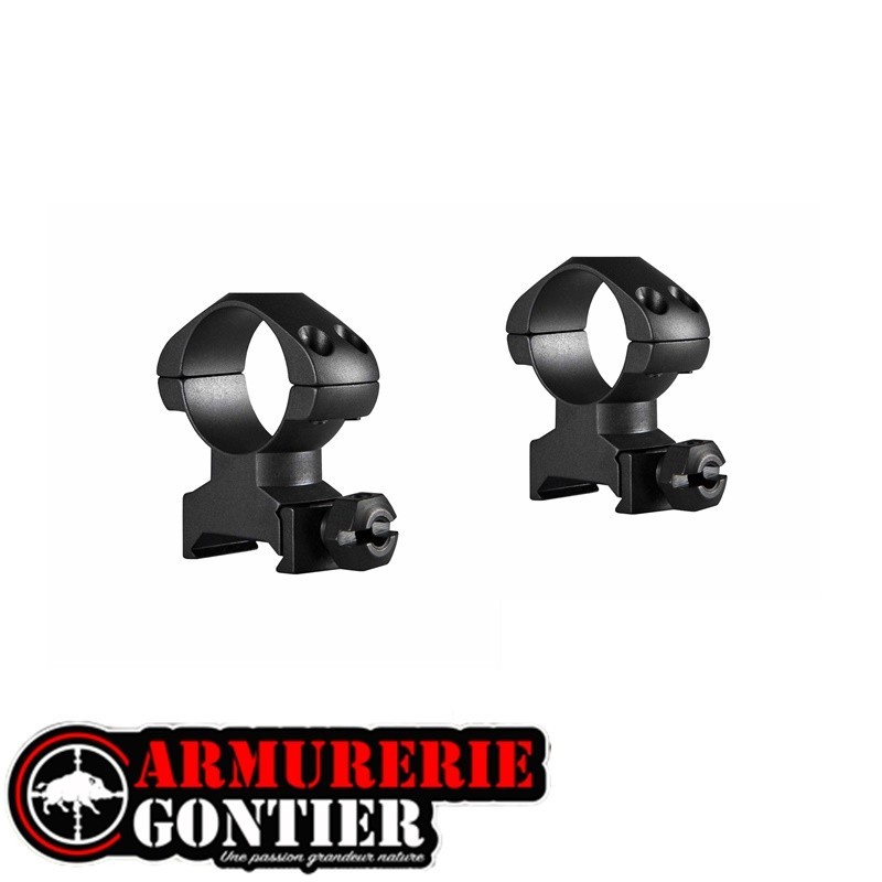 jeu de colliers HAWKE  rail weaver Precision Steel 25.4mm haut
