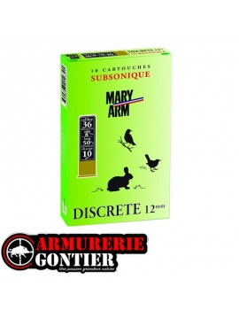 Cartouches MARY ARM 12MM Subsonique  Calibre 36/50 10grs N°6 bourre réversible