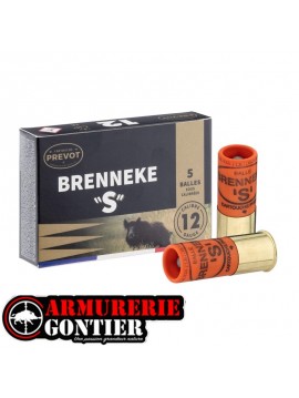 Balles  PREVOT BRENNEKE 'S' sous-calibrées 24g Cal.12/70 Boites de 5