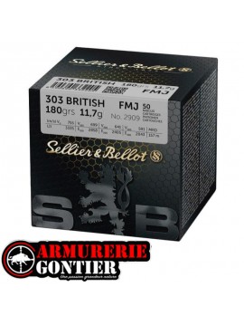 Munitions SELLIER/BELLOT 303 BRITISH FMJ 11.7GR  VRAC X50