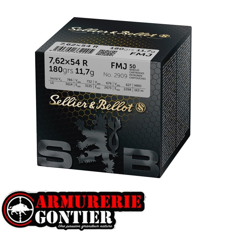 Munitions Sellier&Bellot  7.62X54R FMJ 11.7g-180gr vrac de 50