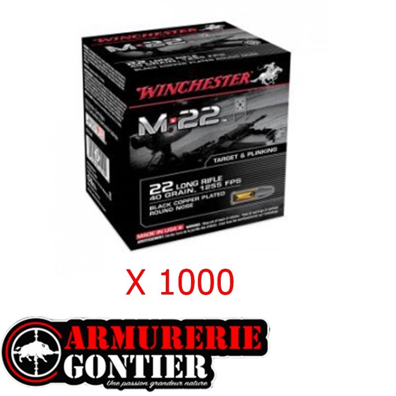 Munitions WINCHESTER 22LR M22 40GR LEAD RN x1000