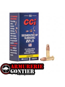 Munitions  CCI C22LR VARMINT  SEGMENTED HP 40GR SUB-SONIC x50