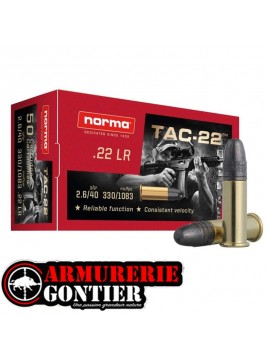 Munitions NORMA TAC 22LR LRN 40GR X50