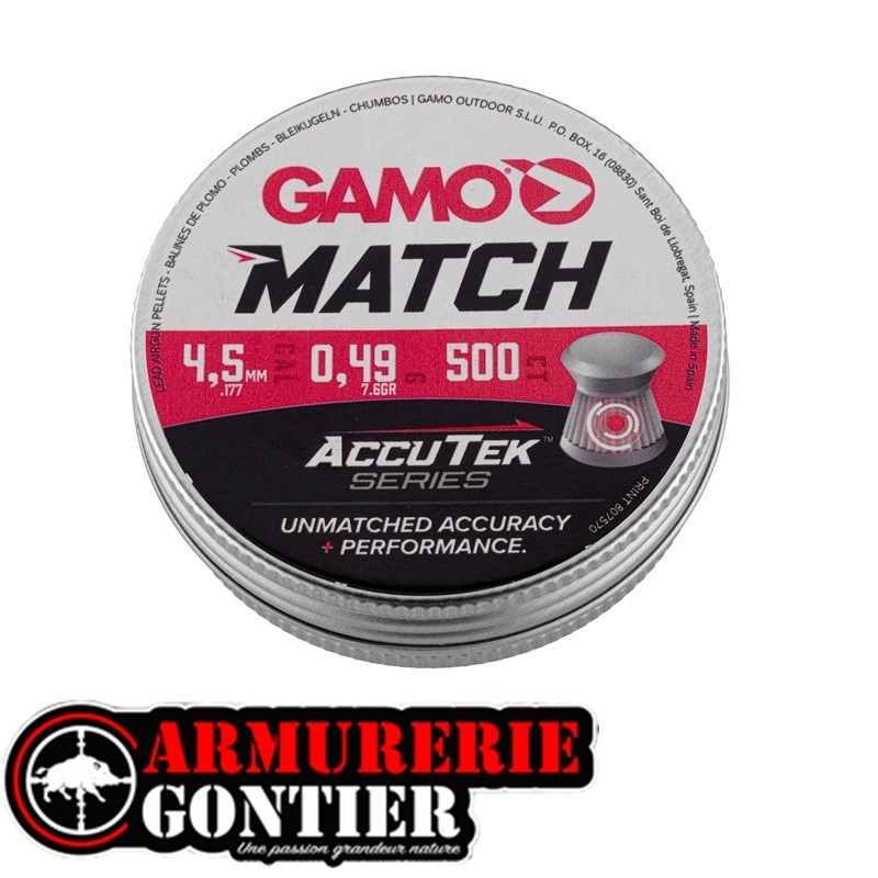 Plombs GAMO ACCUTEK MATCH  4.5MM 0.49G X500