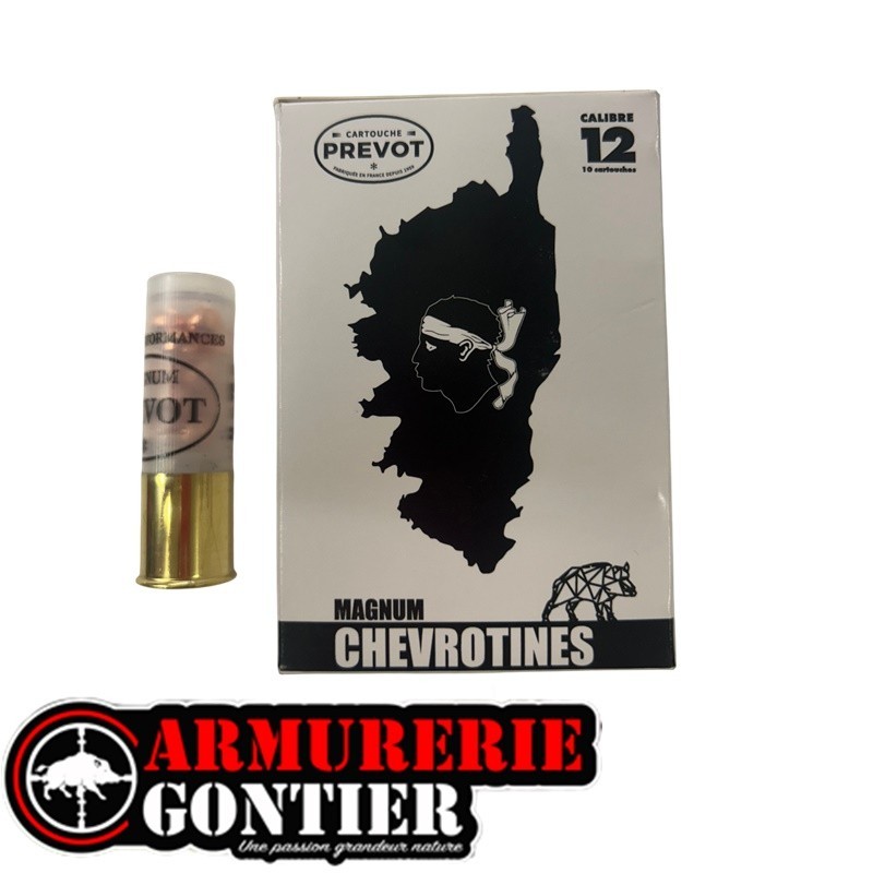 Cartouches PREVOT CHEVROTINE  MAGNUM 12/76 15G