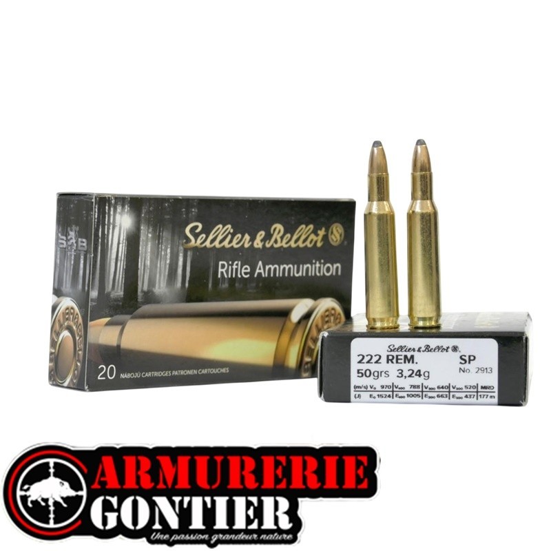 Munitions Sellier&Bellot  222 REM SP 3.24G X20