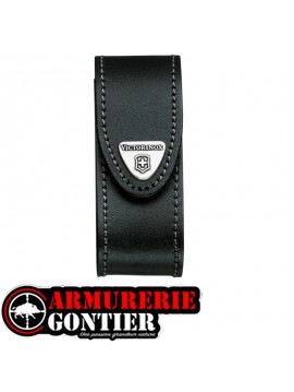 Étui-ceinture en cuir noir  Victorinox