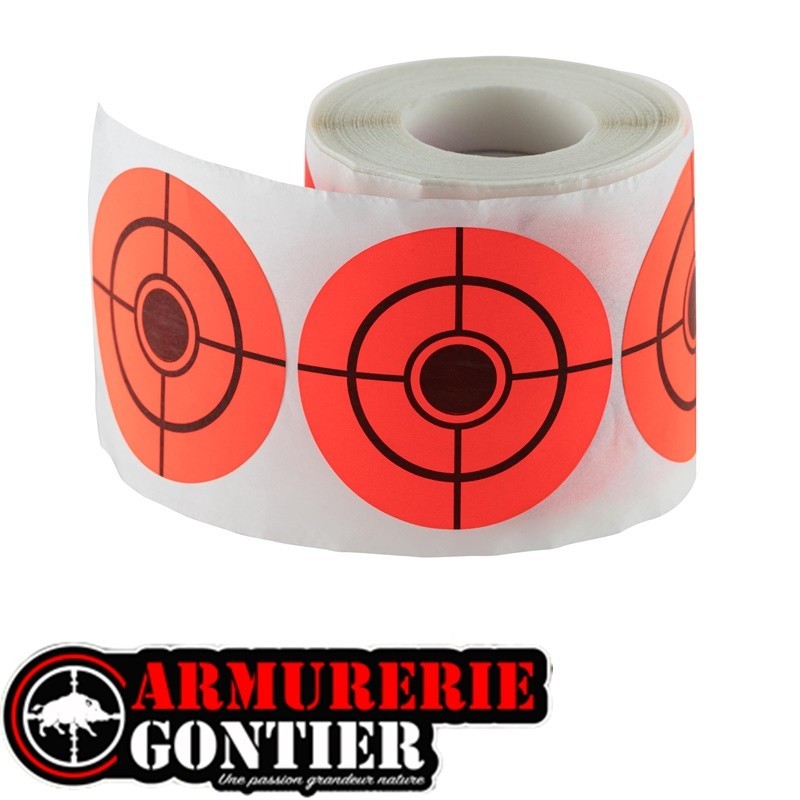 CIBLES  FLUO  diamètre 5cm ROULEAU DE 250