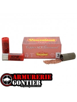 Cartouches VOUZELAUD Copper ACP Greenwad Tube plastique - Cal. 12/67 bourre jupe