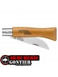Couteau OPINEL N°5 lame CARBONE manche HÊTRE