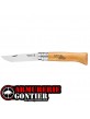 Couteau OPINEL N°8 lame CARBONE manche HÊTRE