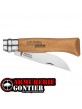 Couteau OPINEL N°8 lame CARBONE manche HÊTRE
