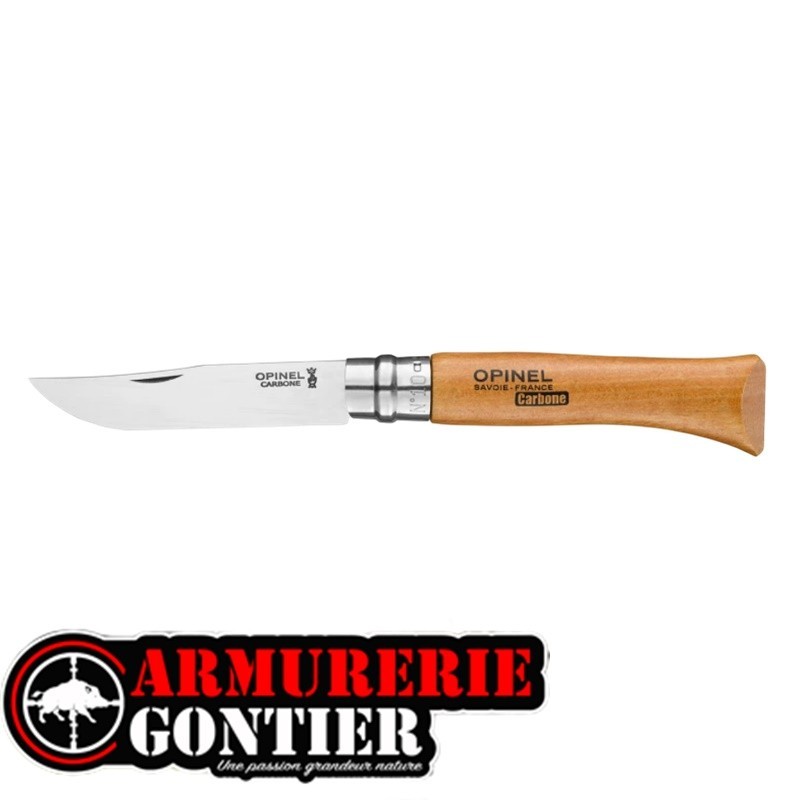 Couteau OPINEL N°10 lame CARBONE manche HÊTRE