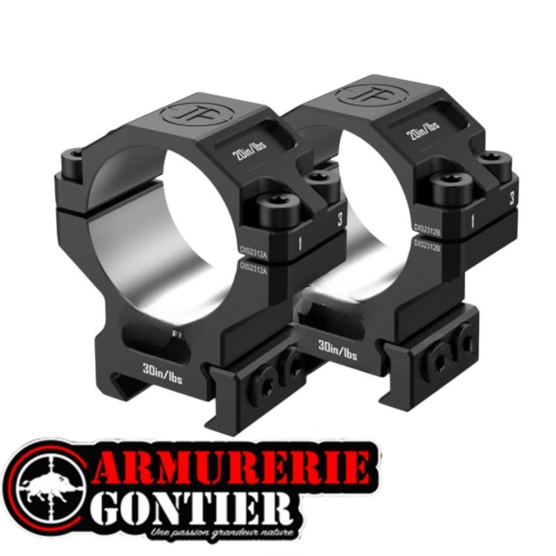 DISCOVERYOPT 7075 – jeu de 2 Colliers de montage Ø30 mm – Picatinny – Hauteur 1.26" / 32 mm