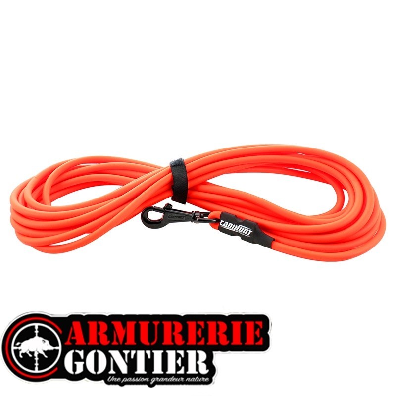 LONGE CANIHUNT  X-TREME pour chien orange 10 ml