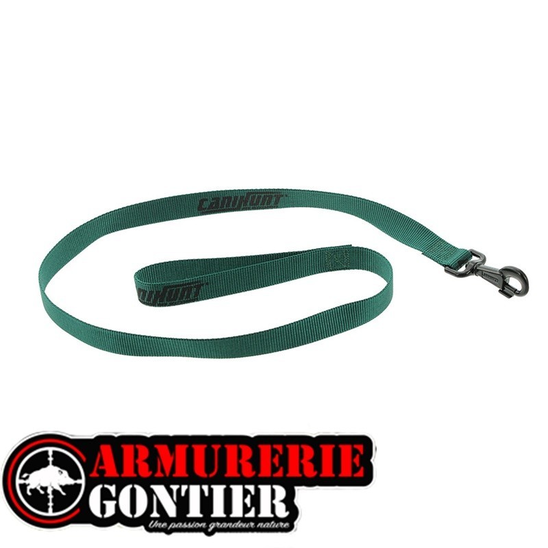Laisse pour chien CANIHUNT  HUNTER FIRST simple plate 2,5 x 0.25 x 120 cm vert