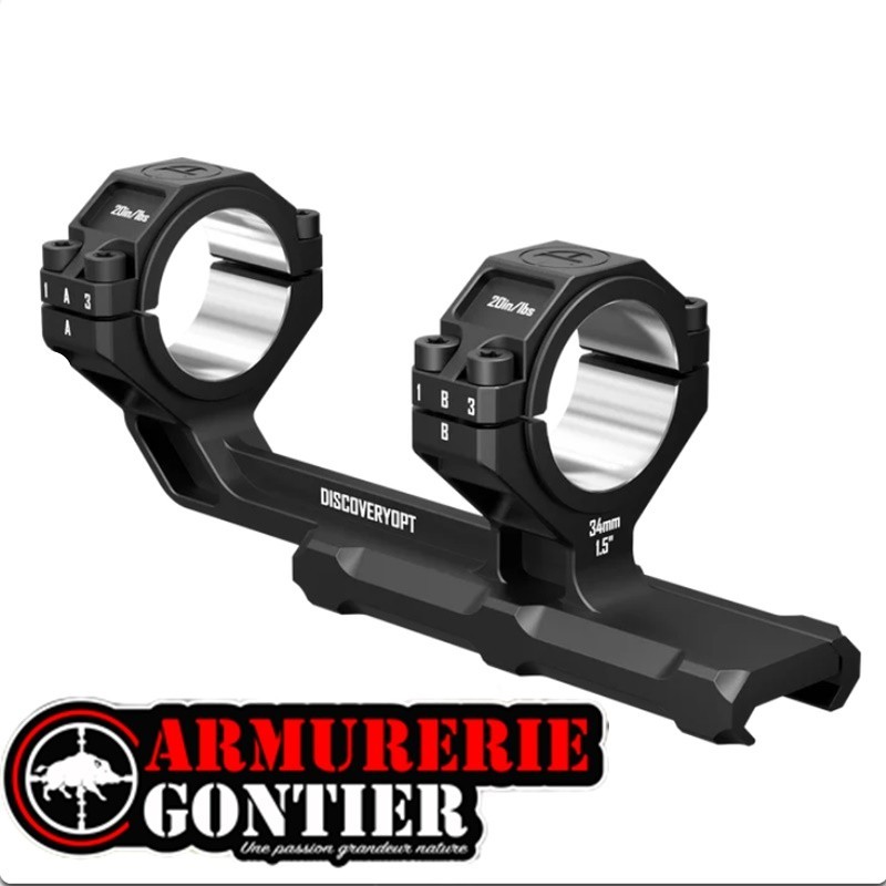 Montages  cantilever multi-compatibles DISCOVERYOPT  monobloc 0 MOA 30 mm/34 mm pour rail Picatinny