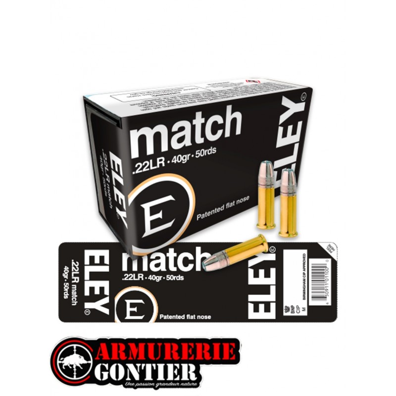 Munitions ELEY match .22LR 40gr / 2,59g