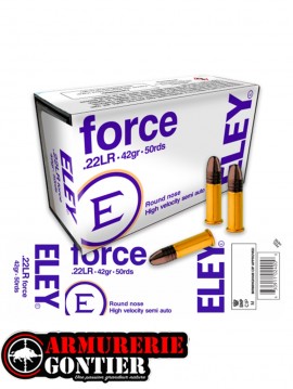 Munitions ELEY force.22LR 42gr / 2,7g