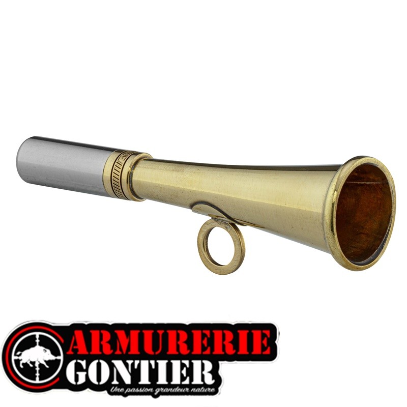 Corne de poche ronde Elless en laiton poli – 12 cm