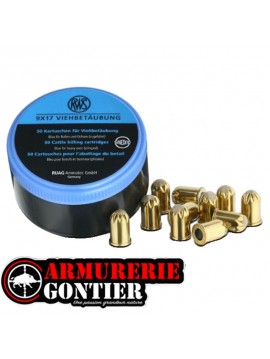 Cartouches RWS 9×17 mm Abattage bleu – Abattage des animaux d’élevage