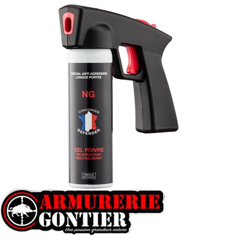 CONCORDE DEFENDER Aérosol GEL POIVRE 100 ml avec poignée - Nouvelle génération