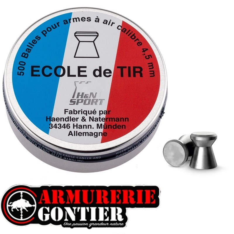 Plombs 4,5 mm H&N  ECOLE DE TIR  4.50 0.53 gr