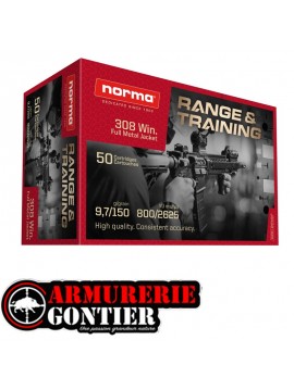 Munitions Norma Range & Training .308 Win 150 gr (9,7 g) – Boîte de 50
