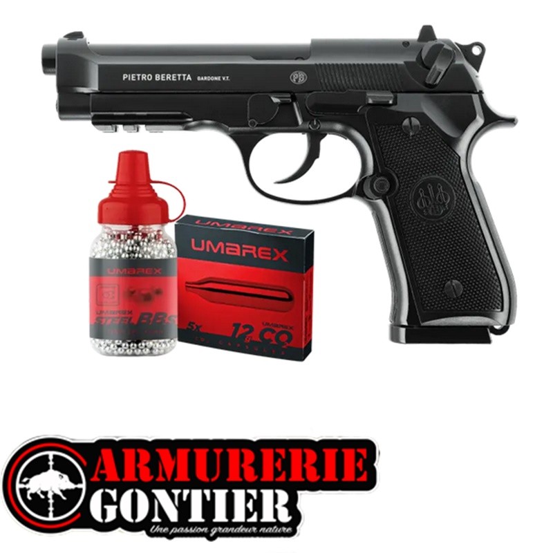 PACK BERETTA M92 A1 (1 BOITE CO2X5, 1500 BBs)