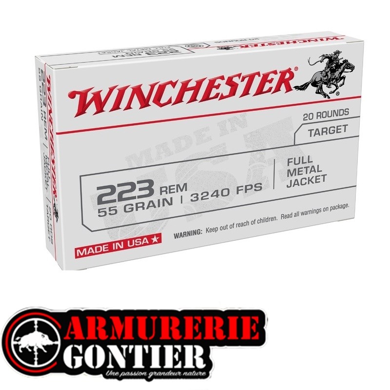 Munitions WINCHESTER .223 REM 55GR FMJ x20