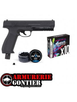 PACK Pistolet Vesta Defense PDW50 CO2 Cal. .50 –  Nouvelle Génération + Accessoires (50 BILLES, 10 CO2)