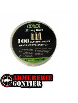 CODEX 100 CARTOUCHES 22 LR A BLANC