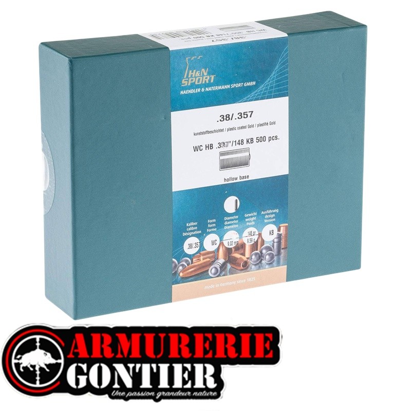 Ogives  H&N -  GOLD 38/357 WC .355 X500