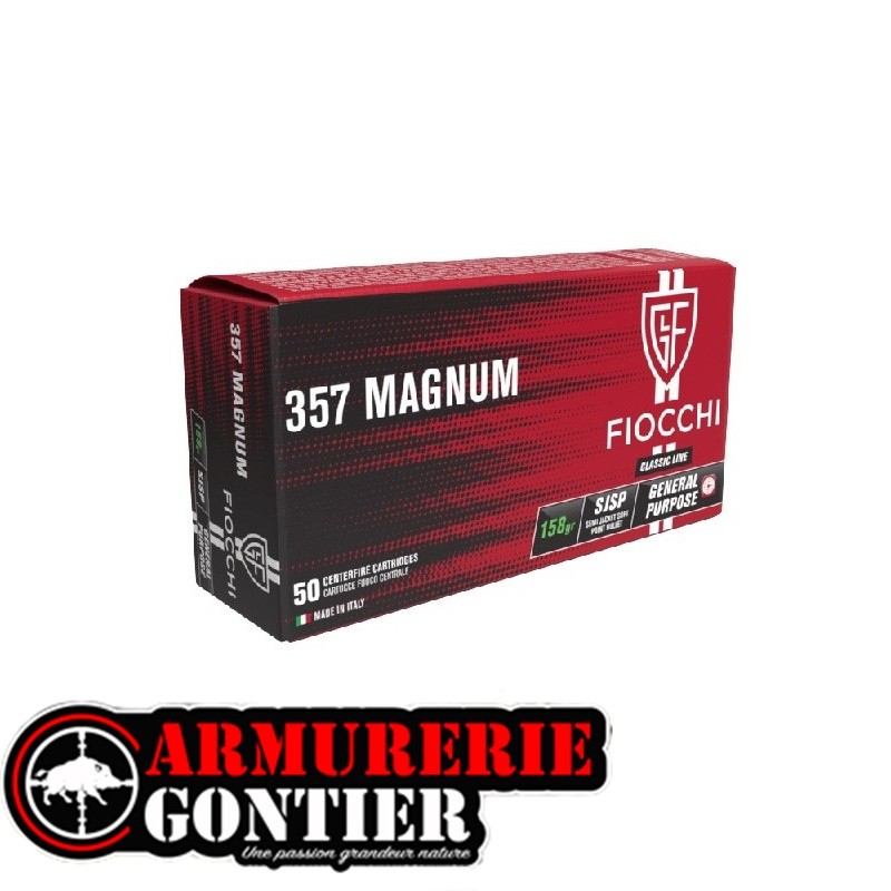 Munitions Fiocchi .357 Magnum SJSP 158 Grains – Boîte de 50