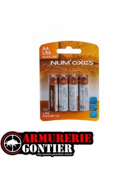Piles AA LR06 1.5V NUM'AXES alcalines x4