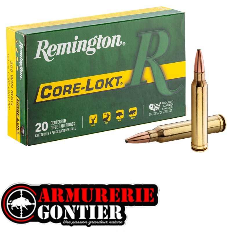 Munitions Remington .300 Win Mag Core-Lokt 180 gr – Boîte de 20