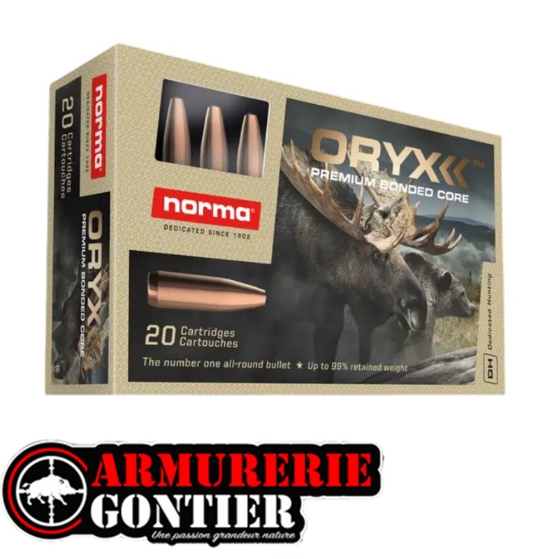 Munitions NORMA 8x57JRS  12.7g 196grains  Oryx Bonded